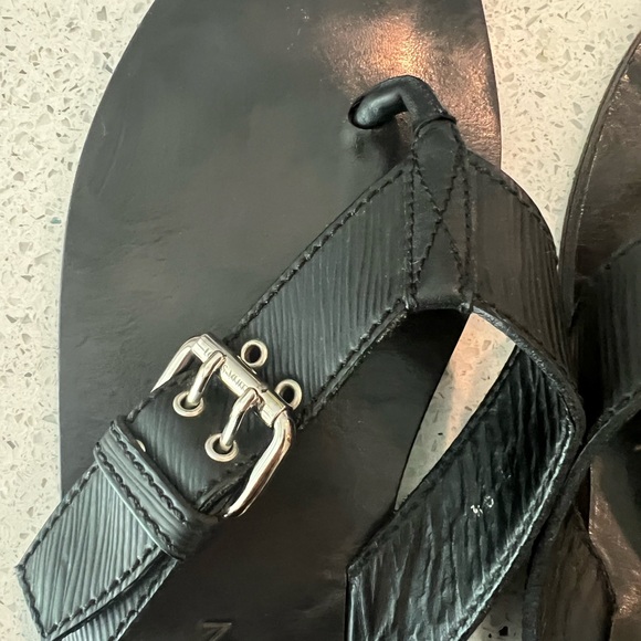 Louis Vuitton authentic sandal flip flops slides leather US size 10 black - Picture 6 of 13
